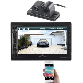 Creasono 2-DIN-MP3-Autoradio mit Touchdisplay und Farb-Rückfahrkamera