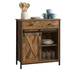 Relaxdays Sideboard 80 x 70 x 30 cm Braun/Schwarz