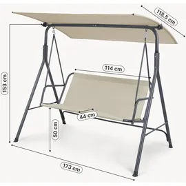[en.casa] Satten Grau/Beige 3-Sitzer
