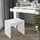 ML-Design Schminktisch mit Hocker & Spiegel 90x38x138 cm, Weiß, Frisiertisch mit Schublade, moderner Kosmetiktisch Frisierkommode Make-up Tisch
