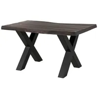MASSIVMOEBEL24.DE Baumtisch Mango 160x90x77 grau lackiert / X-Beine anthrazit
