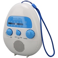 Wasserdichtes Tragbares Duschradio, Badezimmerradio mit Integriertem Lautsprecher, Batteriebetriebenes AM FM Duschradio für den Innen und Außenbereich