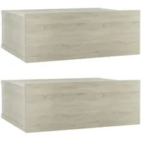 VidaXL Hängende Nachttische 2 Stk. Sonoma-Eiche 40x30x15 cm