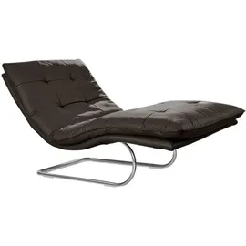W.Schillig Relaxliege daily dreams Leder 95 x 91 x 170 cm braun mit Kissen