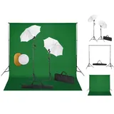 vidaXL Fotostudio-Set mit Leuchten, Schirmen, Hintergrund, Reflektor