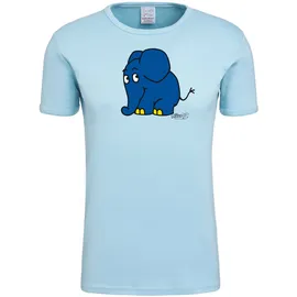 LOGOSHIRT T-Shirt "Sendung mit der Maus - Elefant", Herren, Gr. L, blau (hellblau), 100% Baumwolle, unifarben, normal, Rundhals, Shirts T-Shirt, mit coolem Print