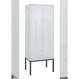 C+P Z-Spind Classic PLUS, Gestell, 4 Abteile, HxBxT 212x80x50cm, Zylinderschloss, Hellgrau/Hellgrau von PROREGAL