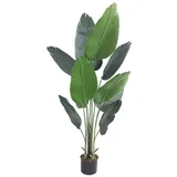 Decovego Bananenbaum Bananenstaude Kunstpflanze Künstliche Pflanze 130 cm Kunstblume Kunstbaum Innendekoration Kunst Pflanze wie echt im Topf Decovego