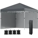 Outsunny Faltpavillon mit Zubehör grau 297L x 297B x 274H cm