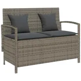 Gartenbank Mit Stauraum Und Kissen Grau Poly Rattan
