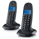 Motorola c1002lb+ schwarz schnurlose Festnetz-Freisprecheinrichtung duo pack - Schwarz