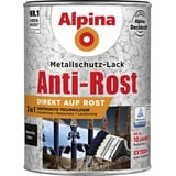 Alpina Anti-Rost Metallschutz-Lack 2,5 l hammerschlag schwarz