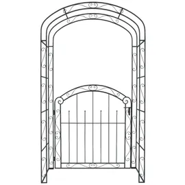 Garden Pleasure Rosenbogen 115 x 215 cm schwarz-braun Metall 1 St.