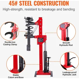 Vevor 4.5 Tonnen KFZ Werkzeug Hydraulischer Federspanner 1 Tonne Nenndruckkraft Federbeinspanner 11-13cm & 14-17cm Federverschluss Federbein Spanner mit auslaufsicherer Hydraulikpumpe