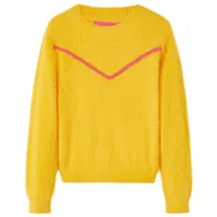 vidaXL Kinderpullover Gestrickt Dunkles Ocker 92