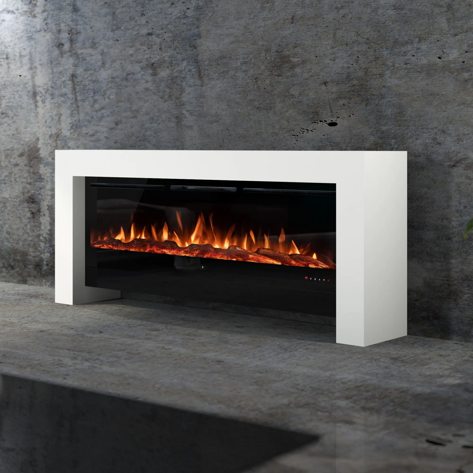 muenkel design bridge [moderner Optiflame Design Elektrokamin]: Wunschfarbe nach RAL - 1550 mm