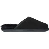 Vanuba - Herren Hausschuhe Soay Moderne Pantoffeln Echtleder Lammfell Natur Wolle M008 Schwarz, Größe 47 EU - Schwarz - 47