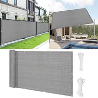 Balkon Sichtschutz 90 x 180 cm Windschutz Sonnenschutz Balkonsichtschutz Sichtschutz mit Ösen Kabelbinder Und Kordel Zaunblende für Garten Balkon Terrasse, Hellgrau