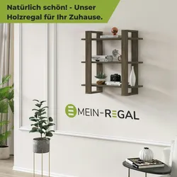 Wandregal DUOMO Dunkelbraun Bücherregal MDF Hängeregal Schweberegal LxTxH: ca 70x27x72 cm