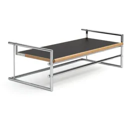ClassiCon - Menton Beistelltisch, drehbar, Buche natur / Chrom / Linoleum schwarz / grau