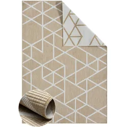 Teppich "Miller", beige, B:140cm H:8mm L:200cm, Polypropylen, MYFLAIR MÖBEL & ACCESSOIRES, Teppiche, Wendeteppich, modernes Design, Outdoor geeignet, Balkon, Terrasse