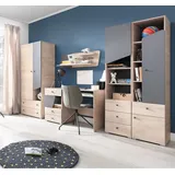 QMM TraumMöbel Jugendzimmer-Set komplett Davis Set A, (Set, 5-tlg., Schrank, 2 Regale, Schreibtisch & Wandregal), Modern