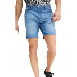 leichte Herren Jeans-Shorts Loose-Fit Denim-Bermuda mit Bequembund kurze Hose 921969 Hell-Blau - W46