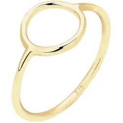 Elli PREMIUM Geo Trend Look Kreis Statement 375 Gelbgold Ringe   Damen 