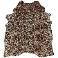 generisch KUHFELL STIERFELL BRAUN Leo Print 210 x 160 cm Fell Teppich MIT Leoparden Muster VON KUHFELLE ONLINE