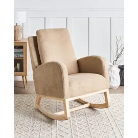 Beliani Schaukelsessel Alsta Bouclé 72 x 71 x 70 cm Beige