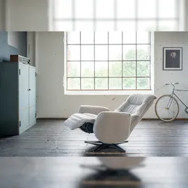 KAWOLA Sessel SARI Relaxsessel drehbar Stoff taupe