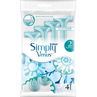 Gillette Simply Venus 2 Einwegrasierer für Damen, 4 Stück