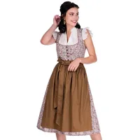 Alpenfee Tracht Dirndl Midi Dirndl 2tlg. - MOLLY - ocker 48