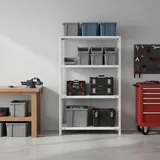 Proregal Schraubregal Panda MID HxBxT 150x80x40cm | 4 Fachböden | Fachlast 100kg | Weiß