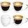 Intirilife 4x Doppelwandiges Thermo Glas Set in 200 - 250ml – Mundgeblasen isoliert für Latte Macchiato, als Teeglas oder Kaffeeglas