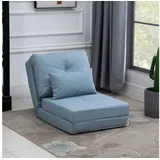Homcom Schlafsessel HOMCOM Leinen 60 x 56 x 80 cm Himmelblau mit Kissen