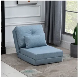Homcom Schlafsessel HOMCOM Leinen 60 x 56 x 80 cm Himmelblau mit Kissen