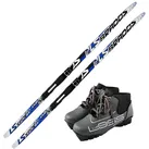 Langlaufski Langlauf Ski Set für Kinder: Langlauf Ski + Bindung+ Langlaufschuhe blau 150 cm