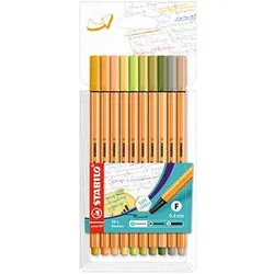 STABILO point 88 Soft colors Fineliner farbsortiert 0,4 mm, 10 St.