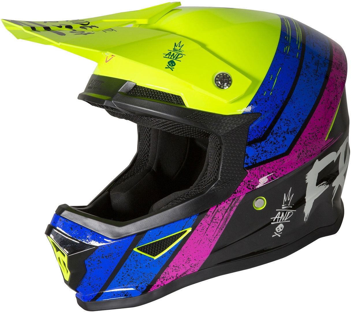 Freegun XP4 Stripes Motorcross Helm, geel, L Voorman