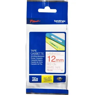 Brother Original P-touch Schriftband TZe-232 12 mm, rot auf weiß (kompatibel u.a. mit Brother P-touch PT-H100LB/R, -H105, -E100/VP, -D200/BW/VP, -D210/VP), TZE232, 12 mm x 8 m