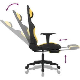 vidaXL Gaming-Stuhl mit Fußstütze Schwarz und Gelb Universal