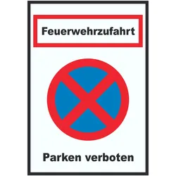 Feuerwehrzufahrt Parken verboten Schild A5 (148x210mm)