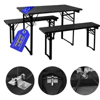 Bierzeltgarnitur Festzeltgarnitur Biertischgarnitur Bierbank Grau Kurz Balkon