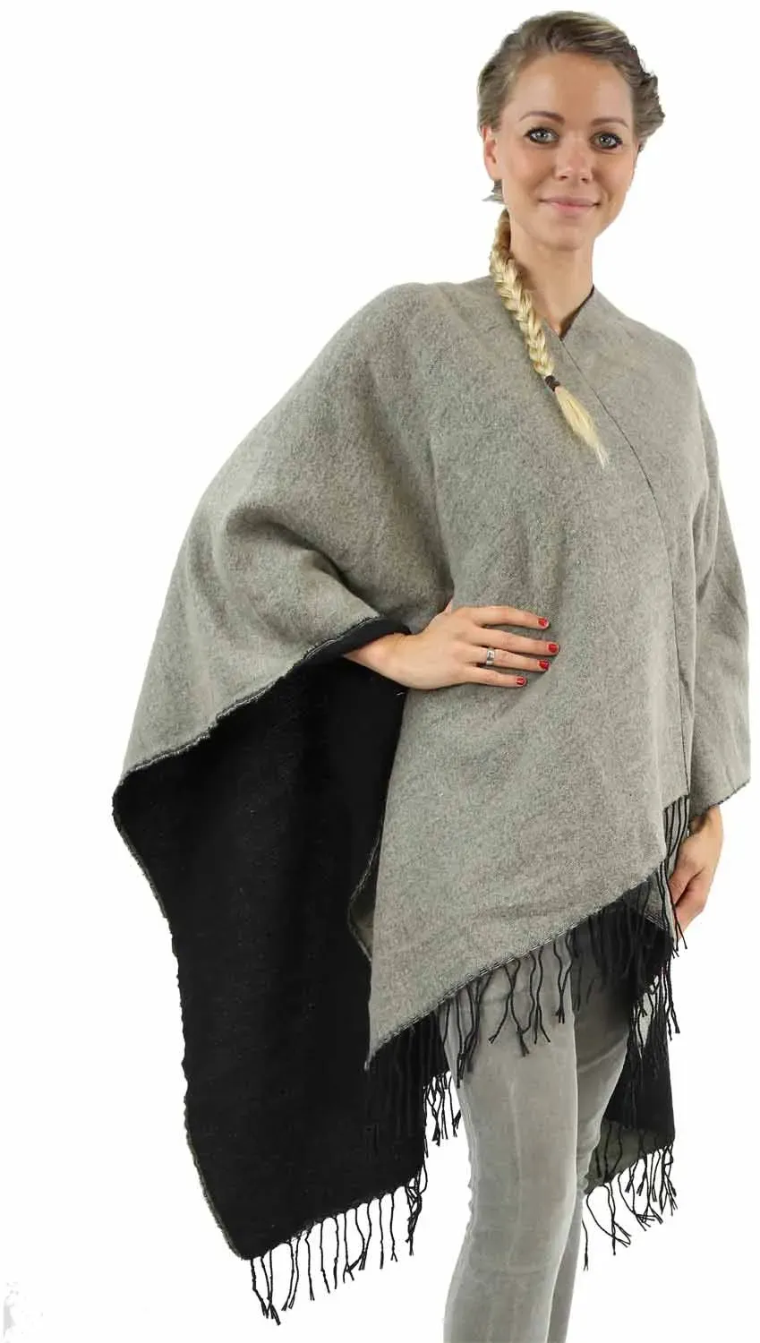 Antonio Wohlfühl-Poncho Damen Winter - beige
