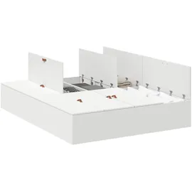 vidaXL Aufbewahrungsbettgestell 140 x 200 cm Weiß