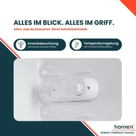 Homex CS0881-S Tischkühlschrank (90 l, 850 mm hoch, Silber)