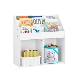 SoBuy Kinderregal 68 x 30 x 68 cm MDF lackiert weiß
