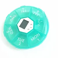 Elektronische Erinnerung Pillendose, Automatische Medikamentenerinnerung, 7 Tage Pillenorganizer mit Timer für Rezepte, Vitamine und Nahrungsergänzungsmittel (Grün)