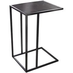 riess-ambiente Beistelltisch SLIM LINE - 65cm anthrazit schwarz Marmor-Design Metall Laptoptisch modern